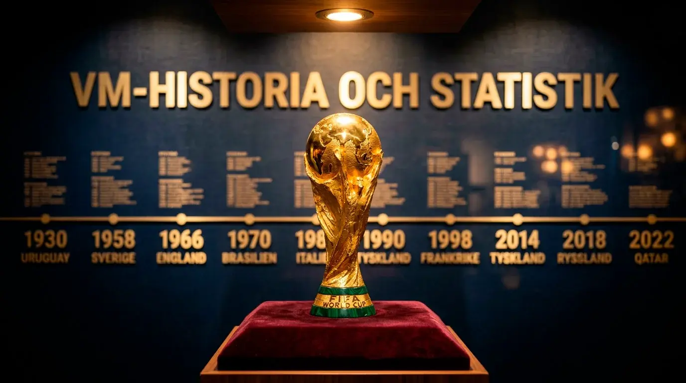 Historisk tidslinje med alla VM-vinnare från 1930 till 2022